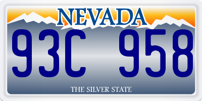 NV license plate 93C958