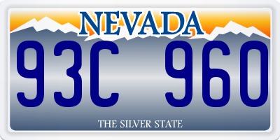 NV license plate 93C960