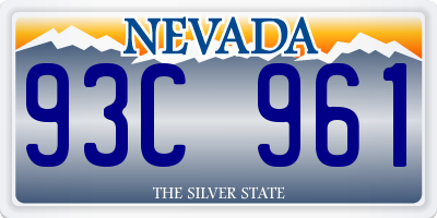 NV license plate 93C961