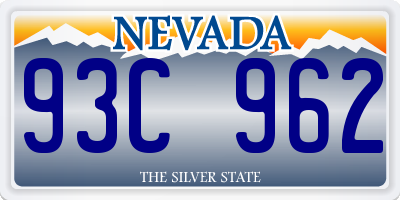 NV license plate 93C962