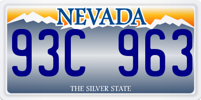 NV license plate 93C963