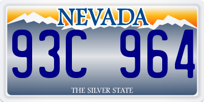 NV license plate 93C964