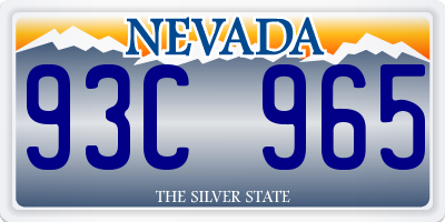 NV license plate 93C965