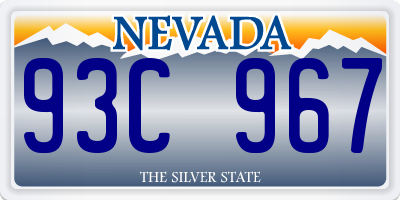 NV license plate 93C967