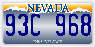 NV license plate 93C968