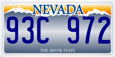 NV license plate 93C972