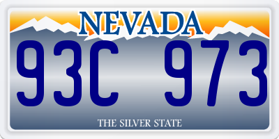 NV license plate 93C973