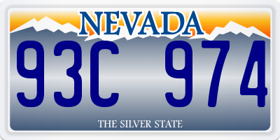 NV license plate 93C974