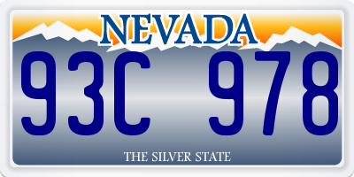 NV license plate 93C978