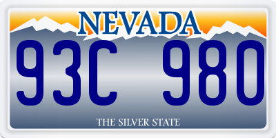 NV license plate 93C980
