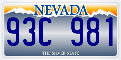 NV license plate 93C981