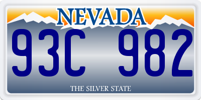 NV license plate 93C982