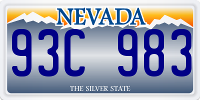 NV license plate 93C983