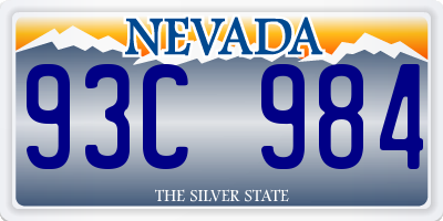 NV license plate 93C984