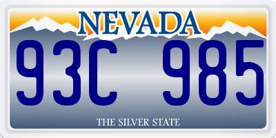 NV license plate 93C985