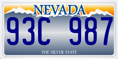 NV license plate 93C987