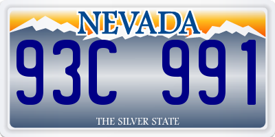 NV license plate 93C991