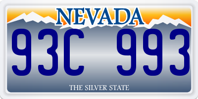 NV license plate 93C993