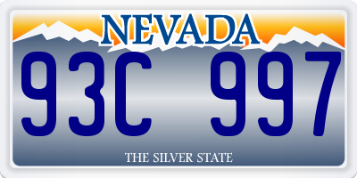 NV license plate 93C997