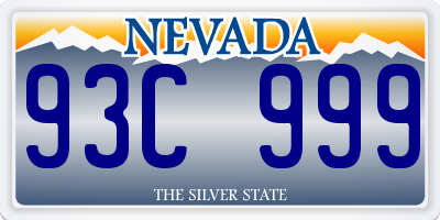 NV license plate 93C999