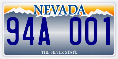 NV license plate 94A001