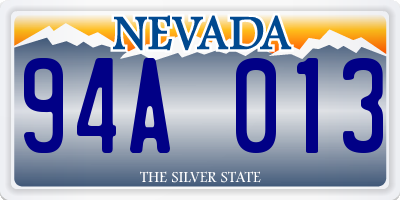 NV license plate 94A013