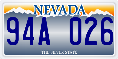 NV license plate 94A026