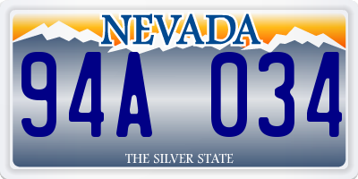 NV license plate 94A034