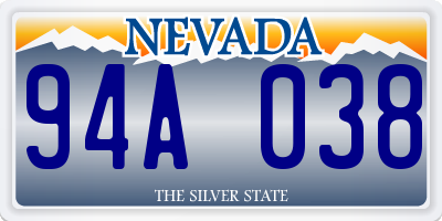 NV license plate 94A038