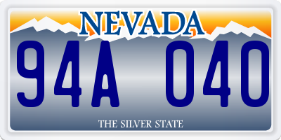 NV license plate 94A040