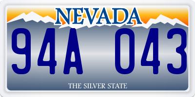 NV license plate 94A043