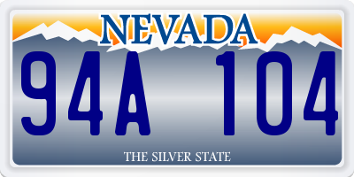 NV license plate 94A104