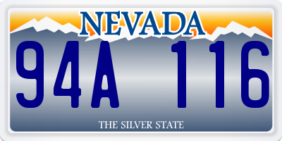 NV license plate 94A116