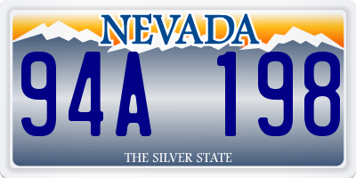 NV license plate 94A198