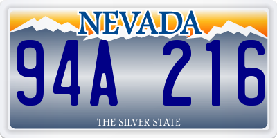 NV license plate 94A216