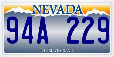 NV license plate 94A229