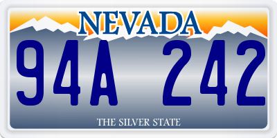 NV license plate 94A242