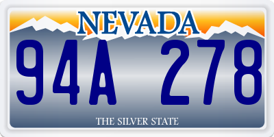 NV license plate 94A278