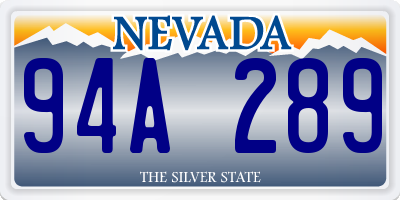 NV license plate 94A289