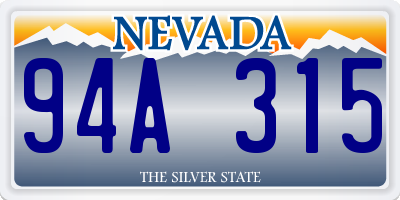 NV license plate 94A315