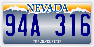 NV license plate 94A316
