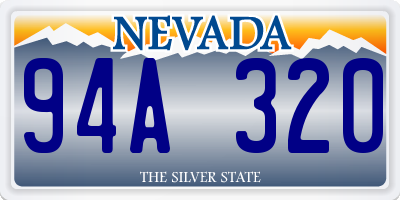 NV license plate 94A320