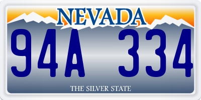 NV license plate 94A334