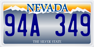 NV license plate 94A349