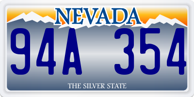 NV license plate 94A354