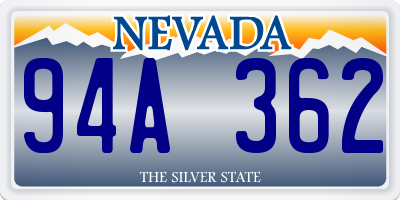 NV license plate 94A362