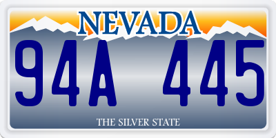 NV license plate 94A445