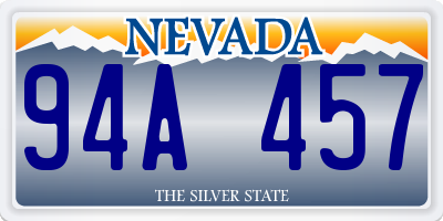 NV license plate 94A457