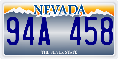 NV license plate 94A458