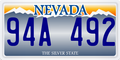 NV license plate 94A492